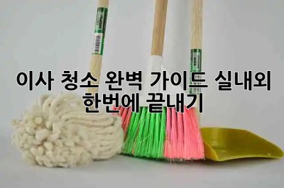 이사 청소✨ 완벽 가이드: 실내외🧹 한번에 끝내기!