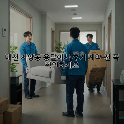 대전 자양동 용달이사 후기: 계약 전 꼭 확인하세요!