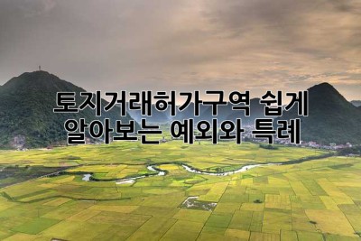 토지거래허가구역? 쉽게 알아보는 예외와 특례!